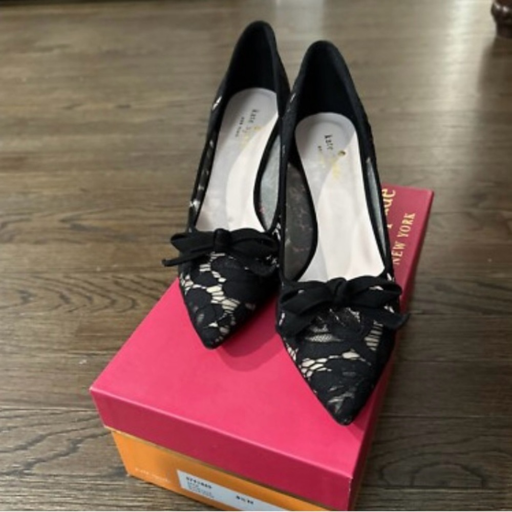 Kate Spade Black Lace Heels